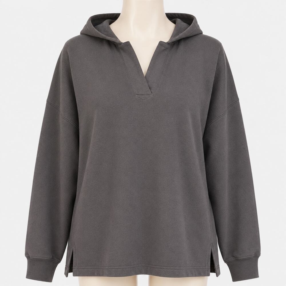 American Holic Charcoal Gray Hooded Sweatshirt Womens L XL Fleece Pullover Japan